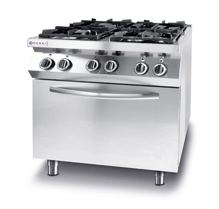 Kuchnia gazowa 4-palnikowa Kitchen Line z konwekcyjnym piekarnikiem elektrycznym GN1/1 