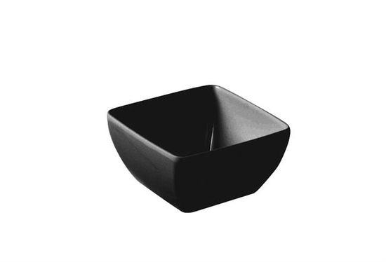 Kwadratowa miska z melaminy czarna 125x125 mm 