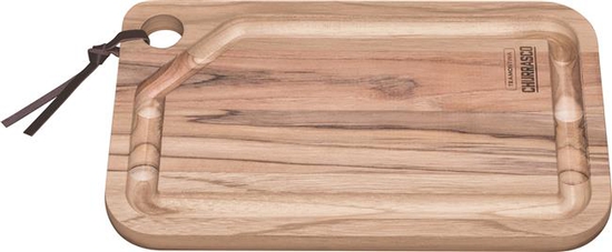 Prostokątna deska do steków 330x200x18 mm linia Churrasco, jasny brąz 