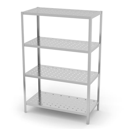 Regał magazynowy 4 półki perforowane - skręcany 1200x600x(H)1800 mm