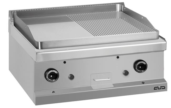 Płyta grillowa stołowa - gazowa, 1/2 gładka + 1/2 ryflowana, linia 700 