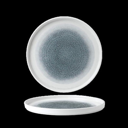Talerz płytki z rantem Raku Topaz Blue 210mm