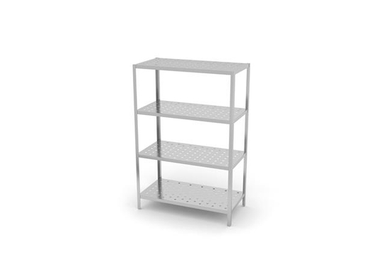 Regał magazynowy, 4 półki perforowane - spawany 1200x500x(H)1800 mm