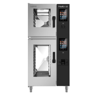 Piec konwekcyjno-parowy Lainox Naboo Boosted, 6x GN 1/1 + 10x GN 1/1 z bezpośrednim natryskiem i systemem myjącym NAG161B