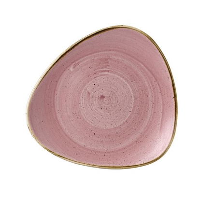 Trójkątny talerz płytki Stonecast Petal Pink  229 mm
