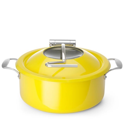 Okrągły podgrzewacz indukcyjny żółty 4,5 l 