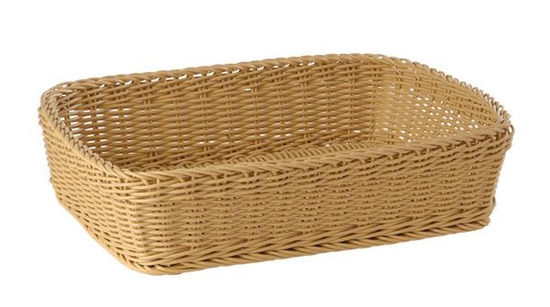 Koszyk prostokątny z polipropylenu beż 400x300x100 mm 