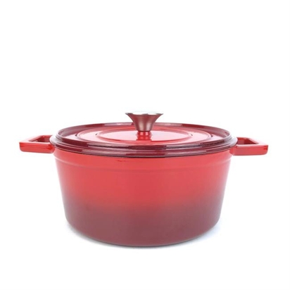 Garnek żeliwny emaliowany, HENDI, 3,4L, czerwony, 320x240x(H)105mm 