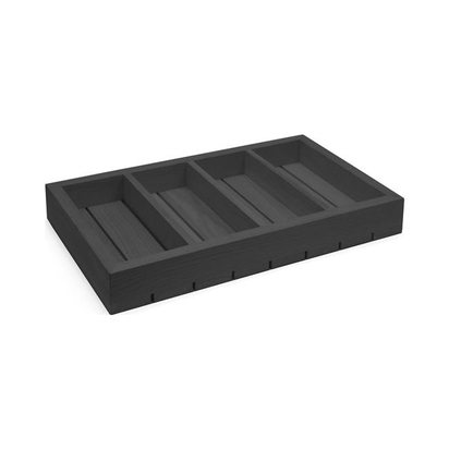 Organizer drewniany na sztućce Madeira Black 530x325x65 mm 