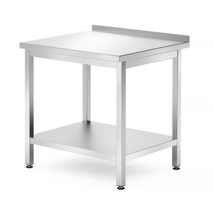Stół przyścienny z półką - skręcany, głębokość 700 mm, HENDI, Kitchen Line, 800x700x850 mm, 800x700x(H)850mm 