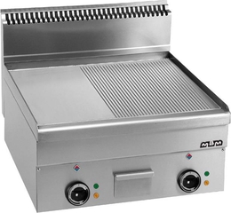 Płyta grillowa stołowa,1/2 gładka+ 1/2 ryflowana chromowana - elektryczna MBM600 