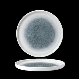 Talerz płytki z rantem Raku Topaz Blue 260mm