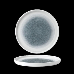 Talerz płytki z rantem Raku Topaz Blue 210mm